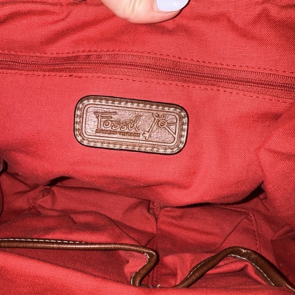 Fossil Floral Tropical Multi Color Bag Purse Leather Strap Raffia Shoulder Bag - Picture 7 of 16